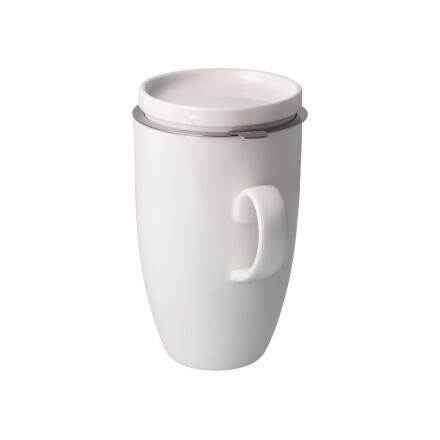 Kaiser Porzellan Teetasse mit Deckel und Sieb weiß – Bild 2