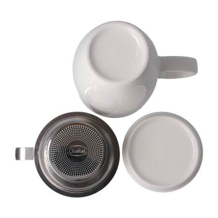 Kaiser Porzellan Teetasse mit Deckel und Sieb weiß – Bild 6