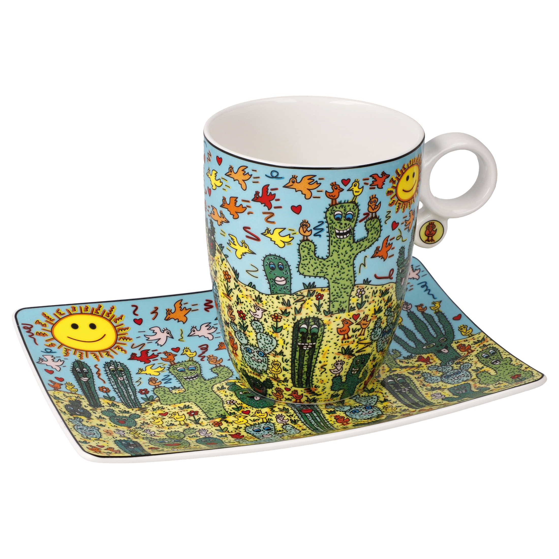 Goebel Pop Art James Rizzi Künstlertasse mit Untertasse Desert Life – Bild 2
