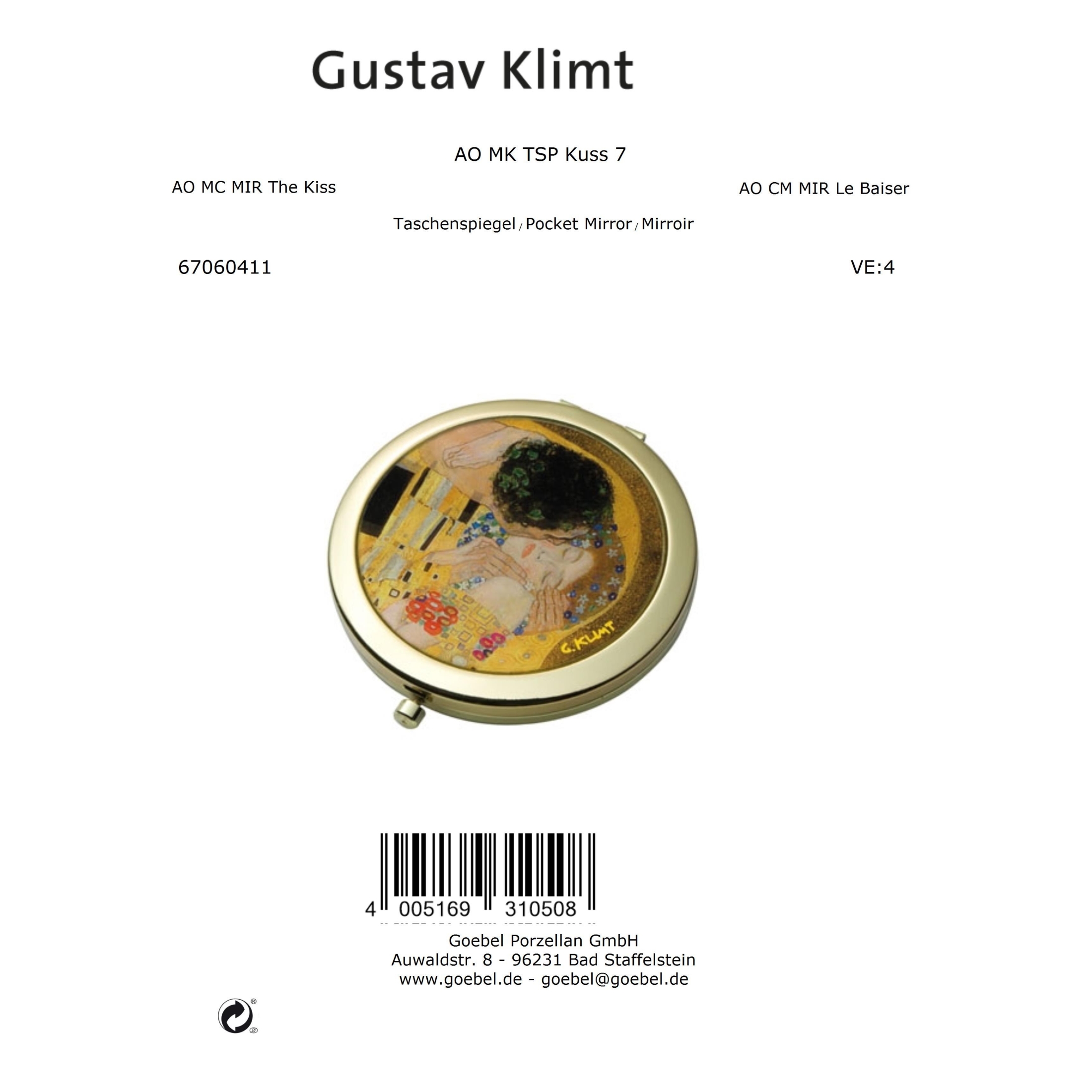 Goebel Artis Orbis Gustav Klimt Taschenspiegel Der Kuss – Bild 8