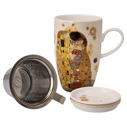Goebel Artis Orbis Gustav Klimt Teetasse mit Deckel und Sieb Der Kuss