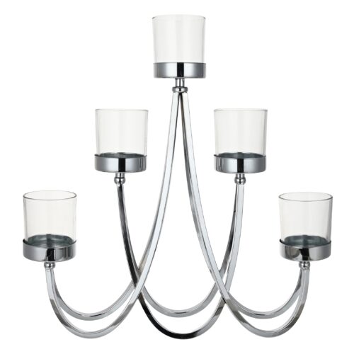 Goebel Ambiente Accessoires Kerzenleuchter silber mit Klarglas