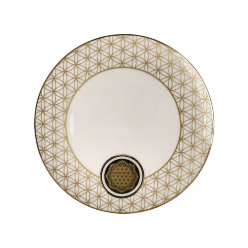 Goebel Lotus Teller Blume des Lebens weiß