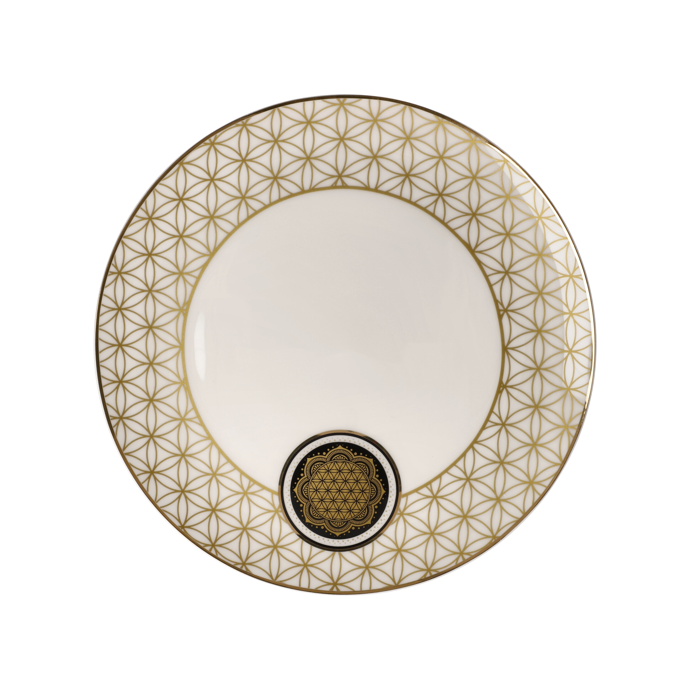 Goebel Lotus Teller Blume des Lebens weiß