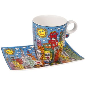 Goebel Pop Art James Rizzi Künstlertasse mit Untertasse Summer in the City