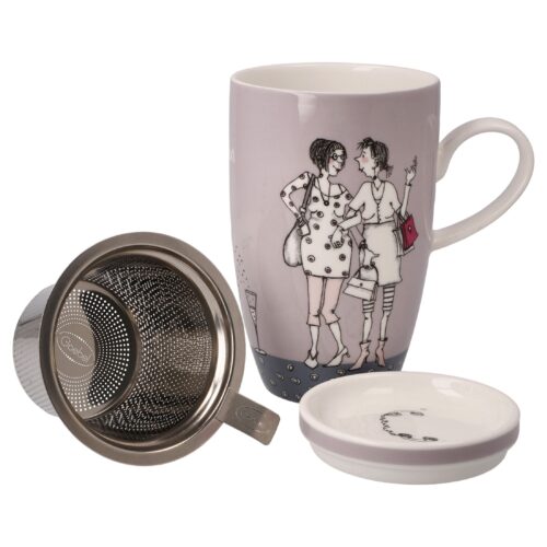 Goebel Barbara Freundlieb Teetasse mit Deckel und Sieb Ziemlich beste Freundinnen