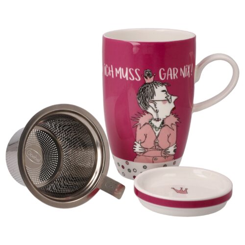Goebel Barbara Freundlieb Teetasse mit Deckel und Sieb Ich muss gar nix