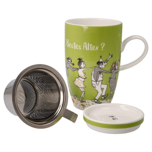 Goebel Barbara Freundlieb Teetasse mit Deckel und Sieb Das beste Alter