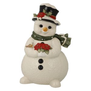 Figur Schneemann Im verschneiten Garten