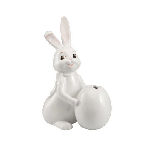 Hase mit Vase Snow White - Spring