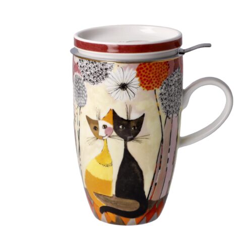 Goebel Rosina Wachtmeister Teetasse mit Deckel und Sieb Soffioni