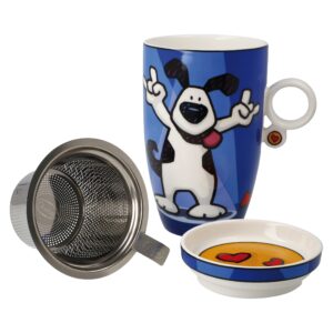 Goebel Pop Art Ed Heck Teetasse mit Deckel und Sieb Rock On