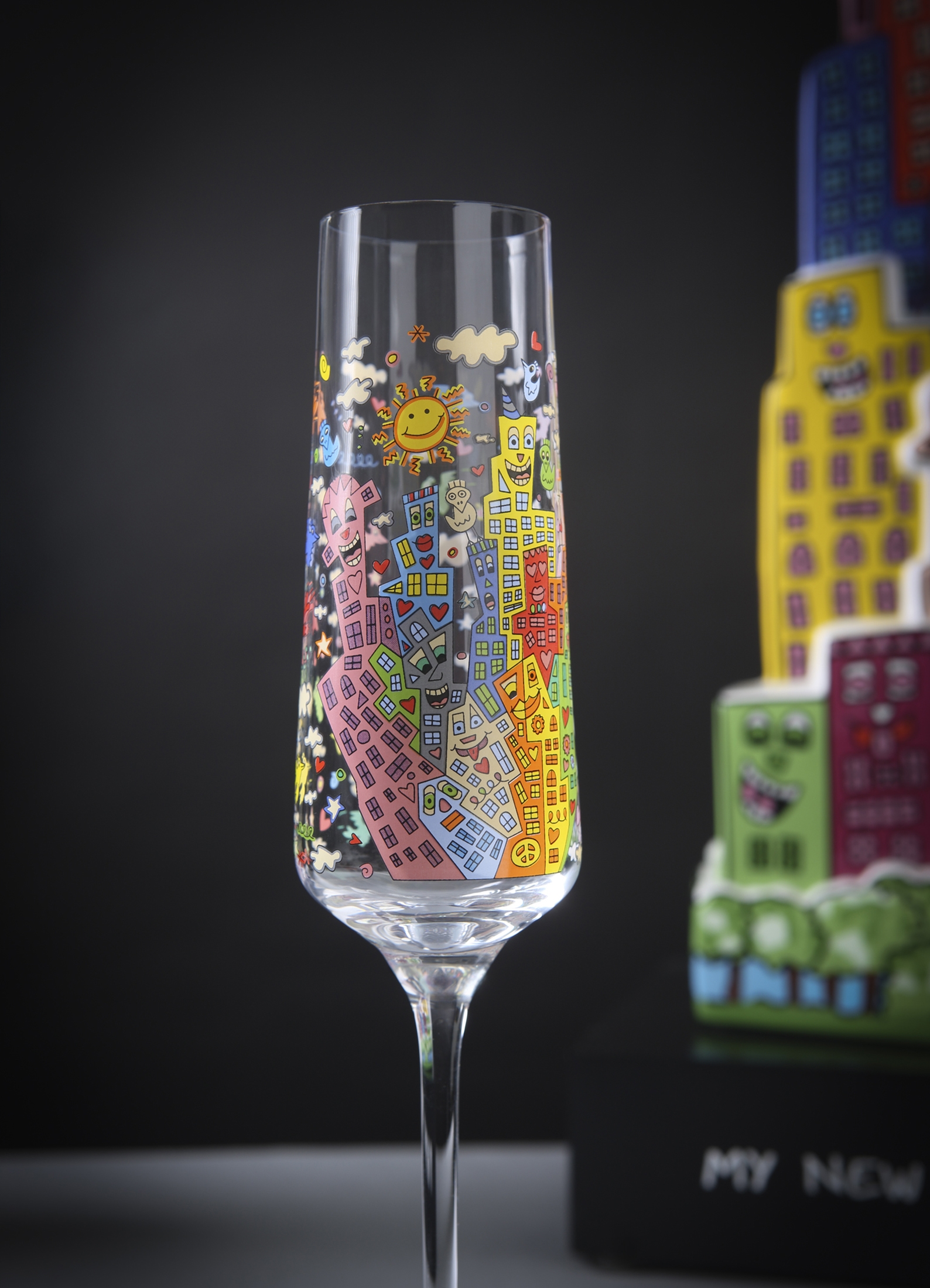 Goebel Pop Art James Rizzi Sektglas My NYC Day – Bild 7