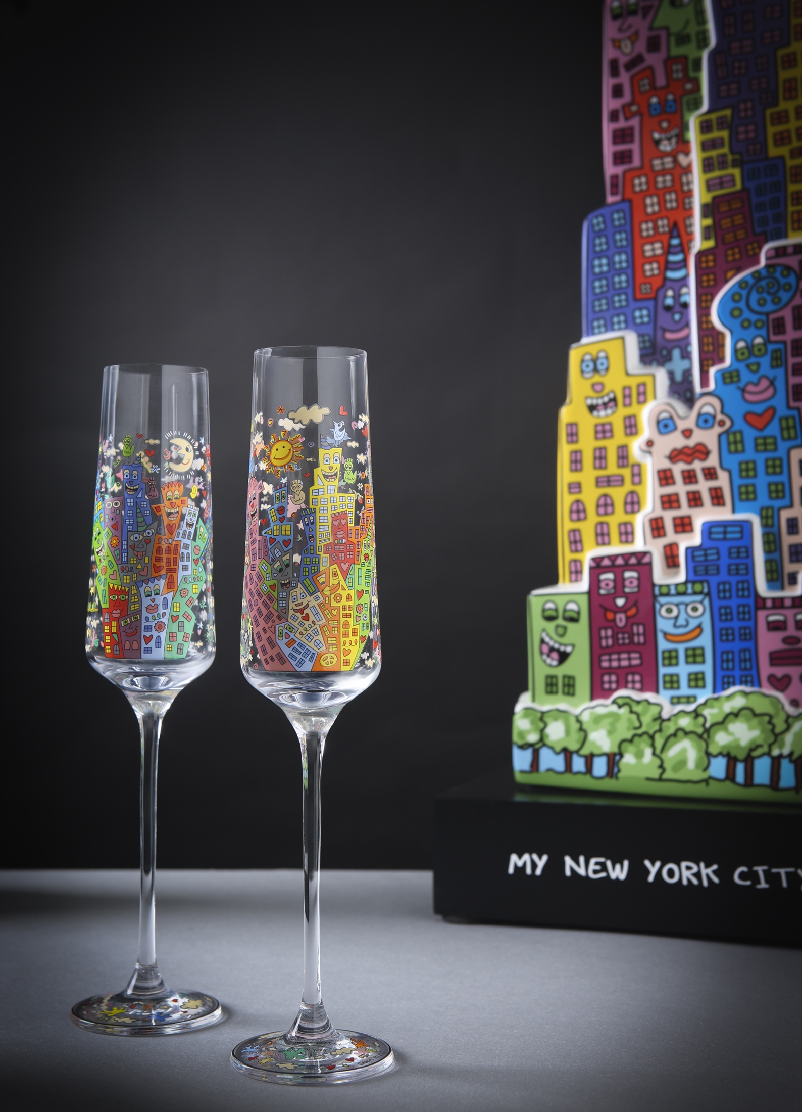 Goebel Pop Art James Rizzi Sektglas My NYC Night 26 – Bild 7