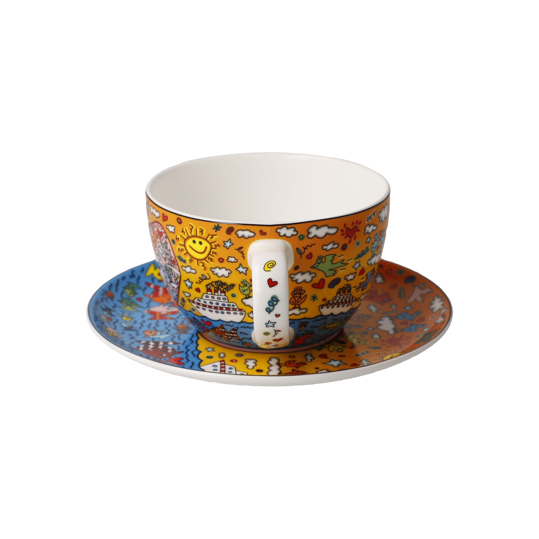 Goebel Pop Art James Rizzi Tee-/ Cappuccinotasse Romance of the Sea – Bild 3