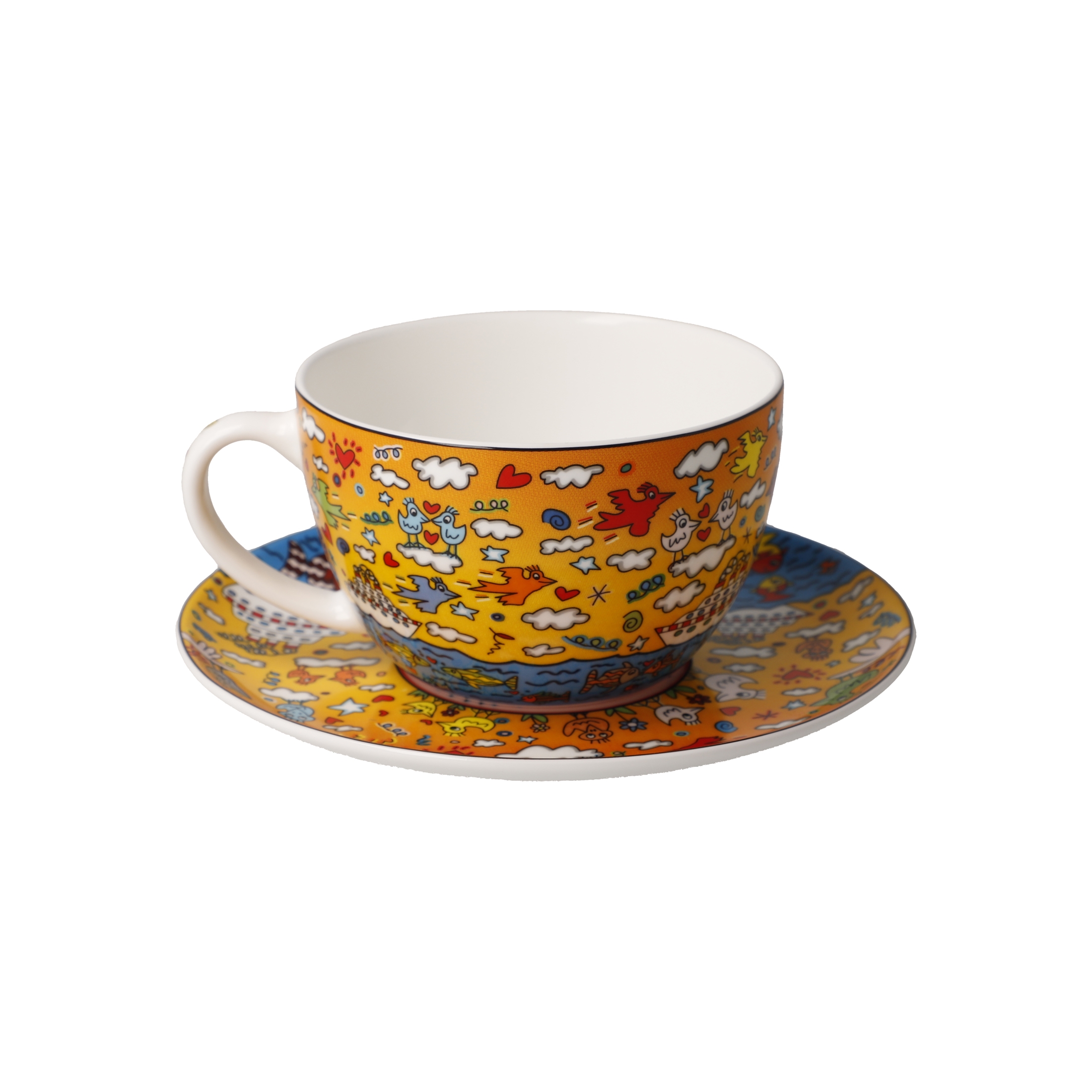 Goebel Pop Art James Rizzi Tee-/ Cappuccinotasse Romance of the Sea – Bild 4