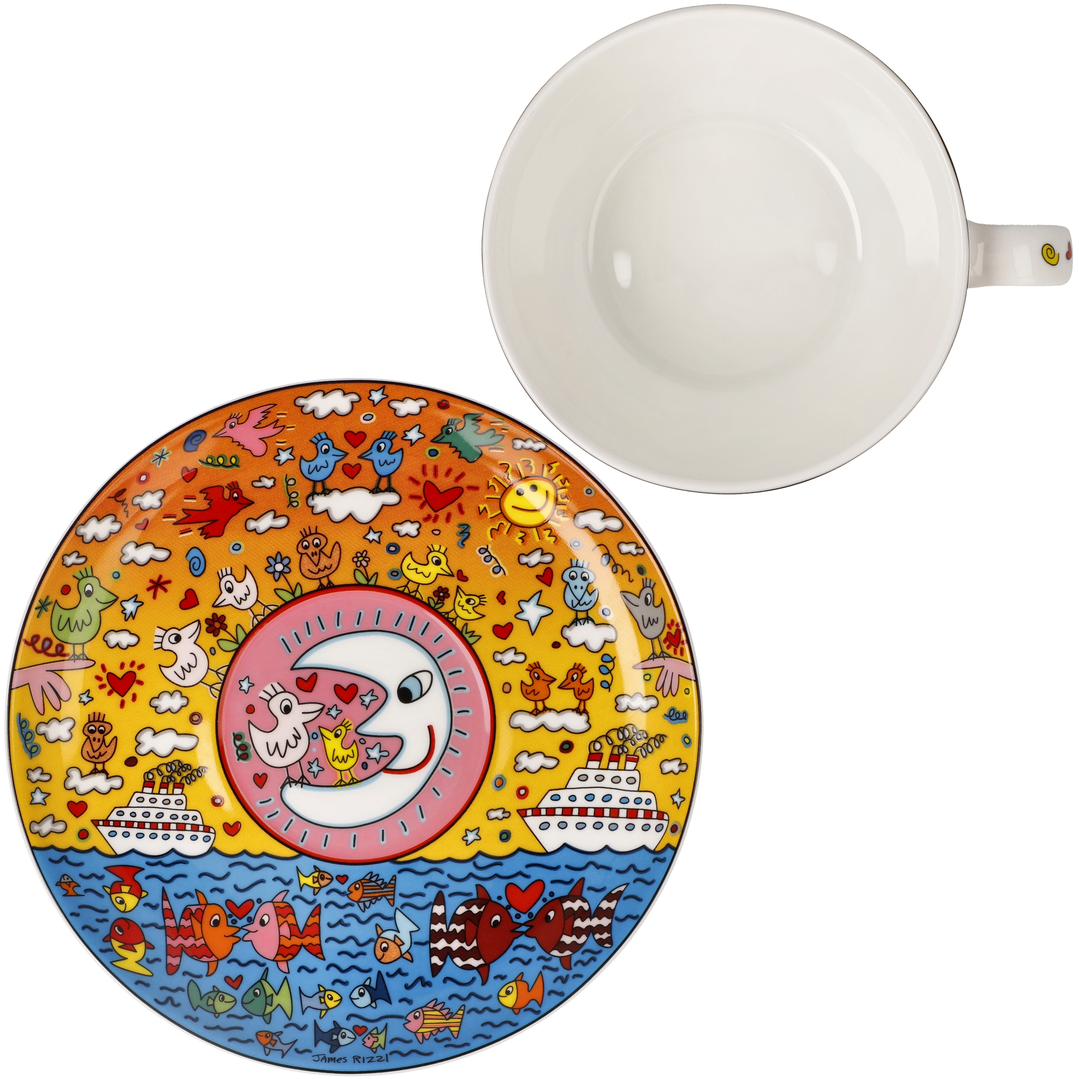 Goebel Pop Art James Rizzi Tee-/ Cappuccinotasse Romance of the Sea – Bild 4