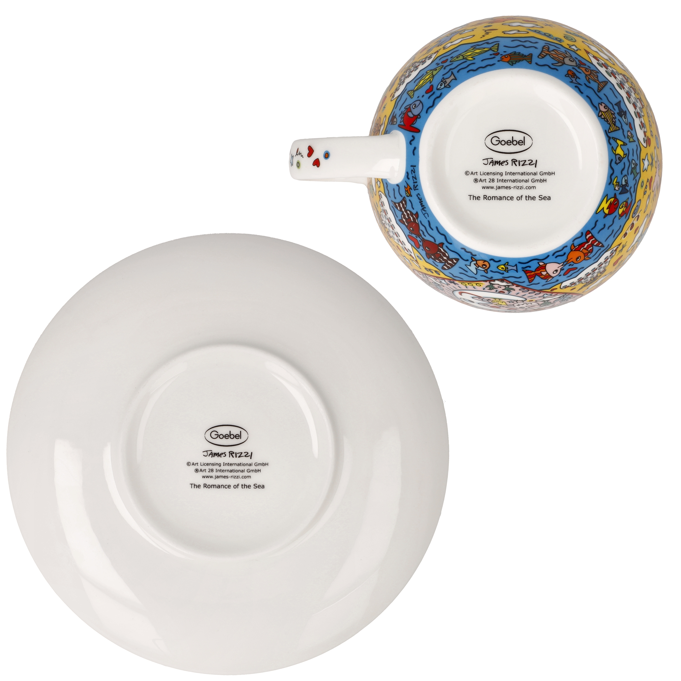 Goebel Pop Art James Rizzi Tee-/ Cappuccinotasse Romance of the Sea – Bild 5