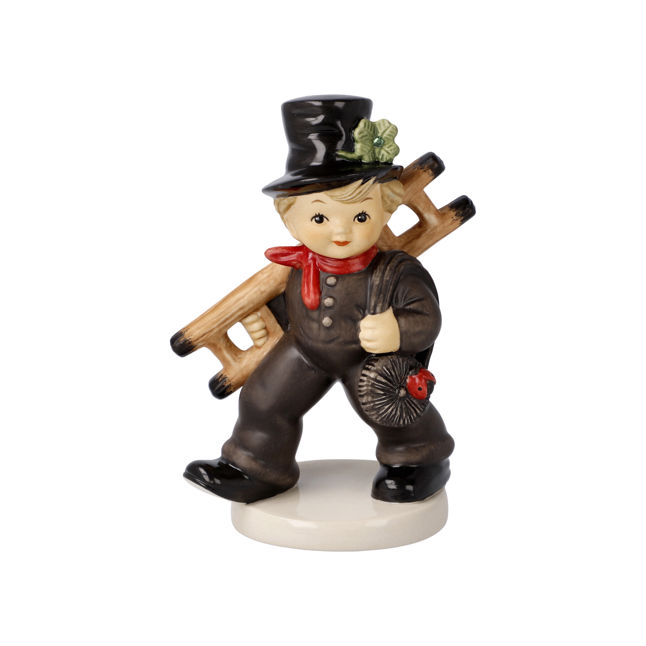 Figur Schornsteinfeger mit Kleeblatt