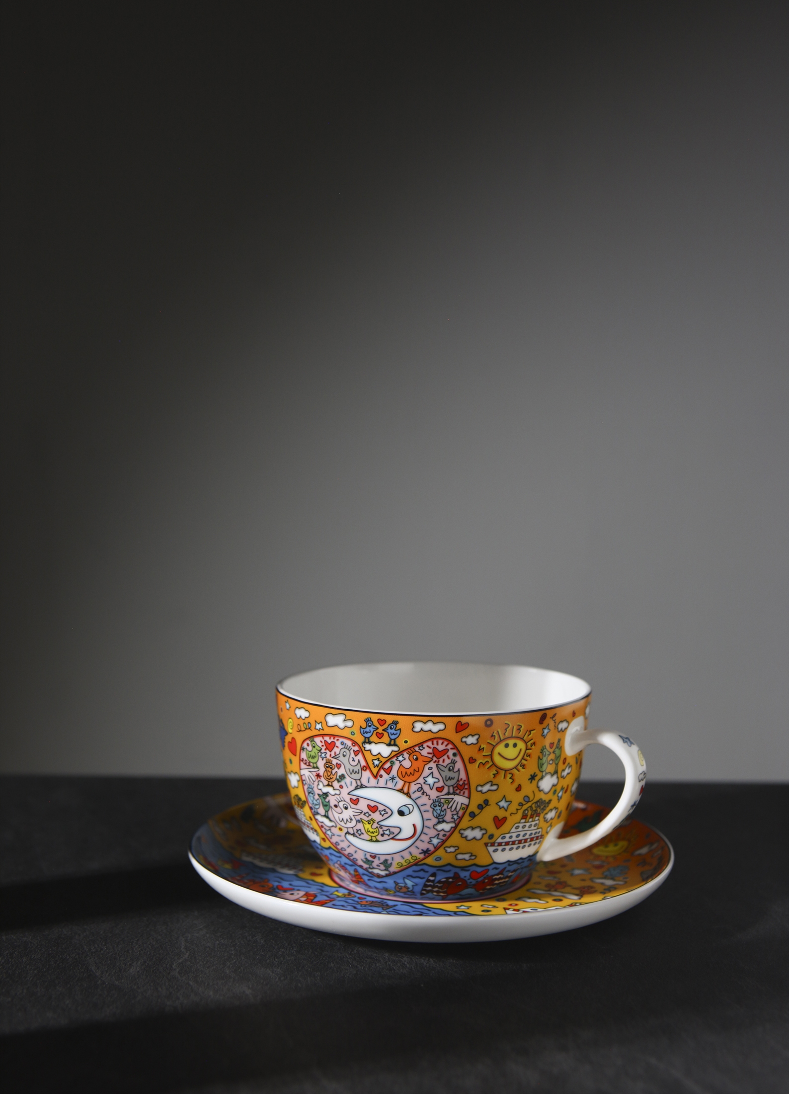 Goebel Pop Art James Rizzi Tee-/ Cappuccinotasse Romance of the Sea – Bild 2