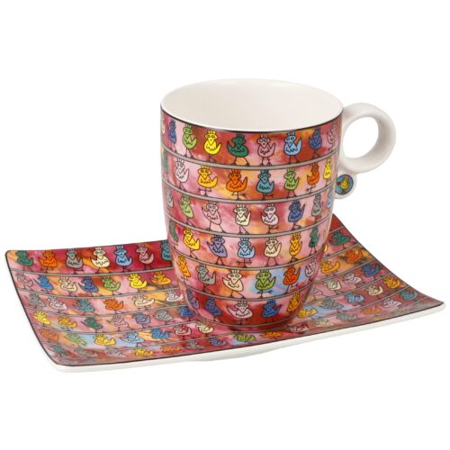 Goebel Pop Art James Rizzi Künstlertasse mit Untertasse We are the Birds
