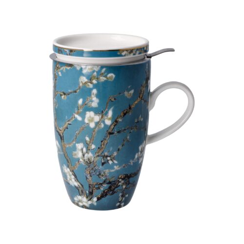 Goebel Vincent van Gogh Teetasse mit Deckel und Sieb Mandelbaum blau