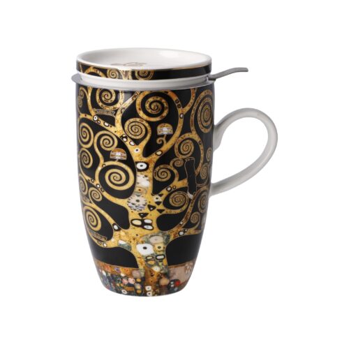 Goebel Artis Orbis Gustav Klimt Teetasse mit Deckel und Sieb Lebensbaum